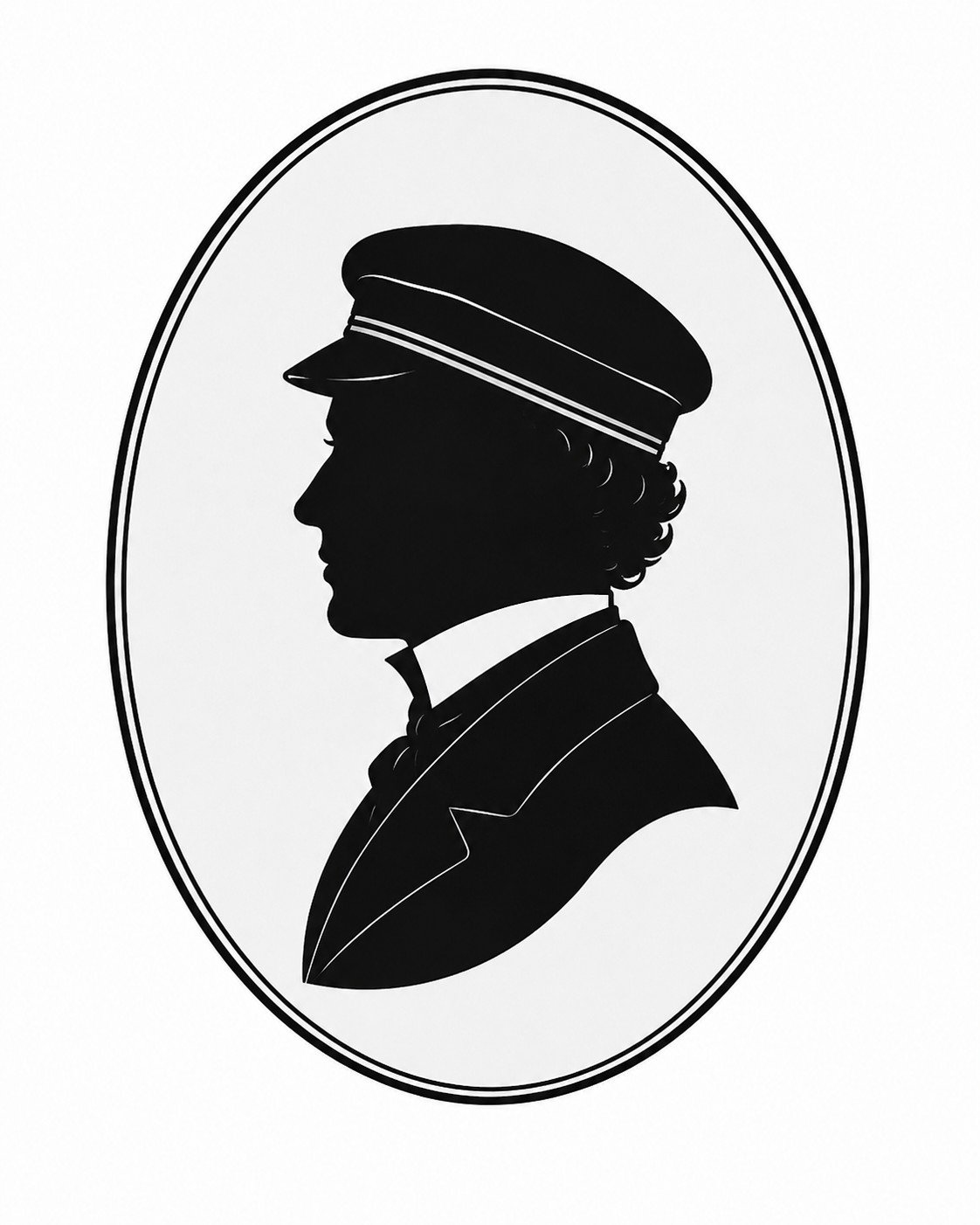 Scherenschnitt eines Corpsstudenten